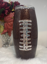 Load image into Gallery viewer, Football Mom 25oz football shaped tumbler
