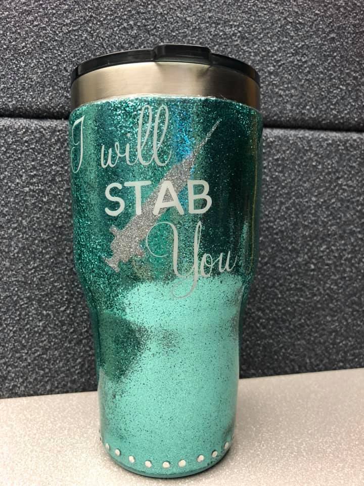 Single Glitter Tumbler with phrase/image